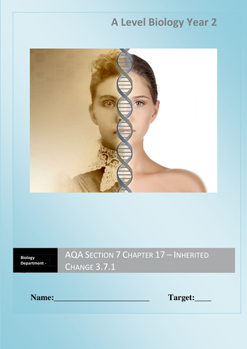 New Specification AQA A-Level Year 2 Inherited Change 3.7.1 Lesson 1 - Genetic Terminology