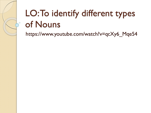 KS1 Grammar Nouns Lesson Plan