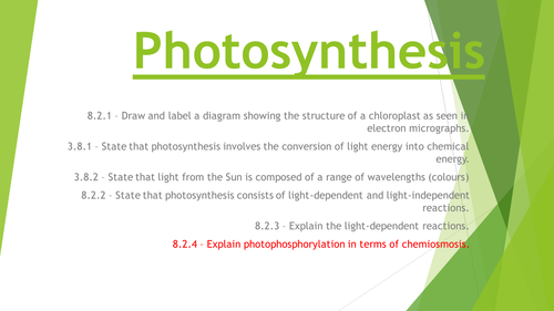 A-Level Biology - Photosynthesis