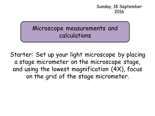Section 2. Cells. 3.3 Microscope measurements and calculations NEW Year 12 Biology specification