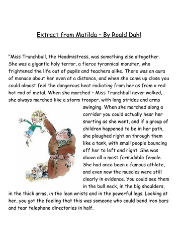 Roald Dahl's Matilda 3 way differentiated guided reading session AF1, AF2, AF5