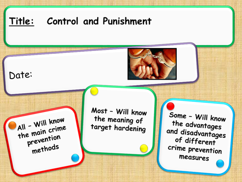 Control and punishment -- A-level crime and deviance