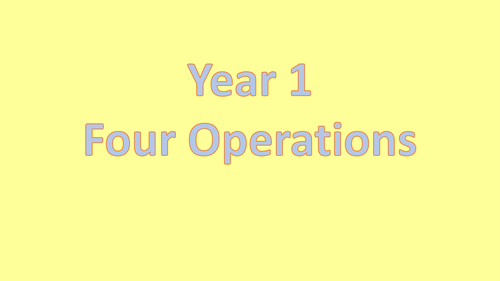 Year 1 Maths Mastery Four Operations