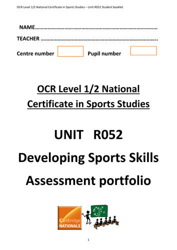 OCR Level 1/2 National Certificate R052 Student booklet
