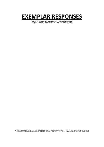 EXEMPLAR RESPONSES - AQA
