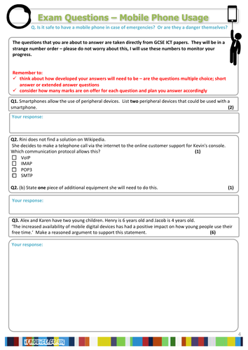 Fillable homework Mobile Phone Usage 2