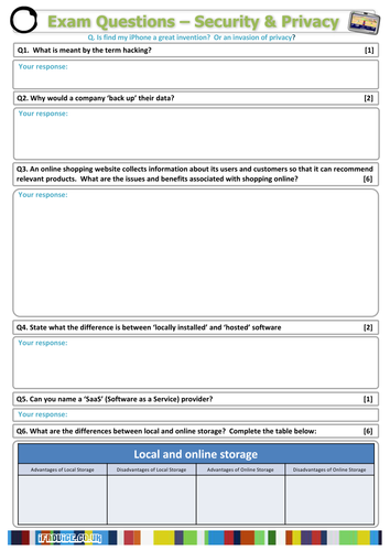 Fillable homework Security and Privacy