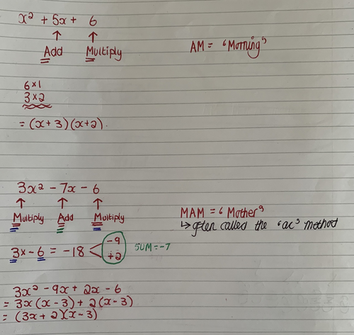 Solving Quadratic Equations by Factorising