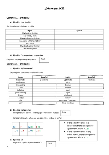 Como es tu familia ICT lesson