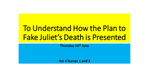 AQA Romeo and Juliet- Whole of Act 4