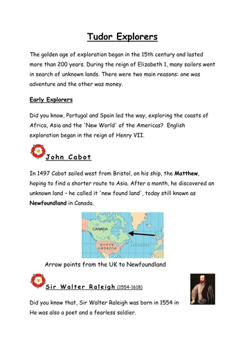 Tudor Topic Non-Chronological Report Writing examples for English Year 5