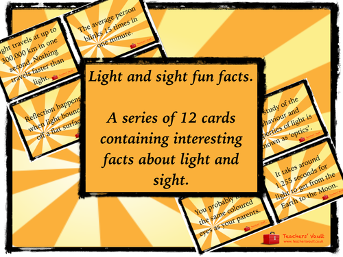Light and sight fun facts cards