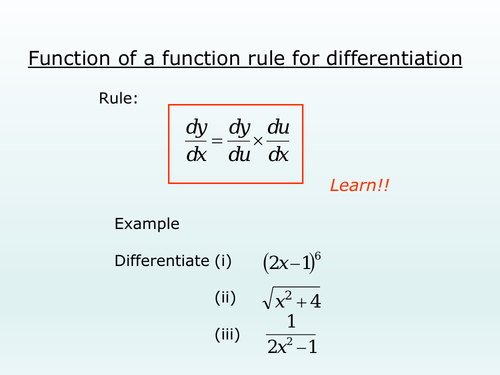 Function of a function rule (chain rule)