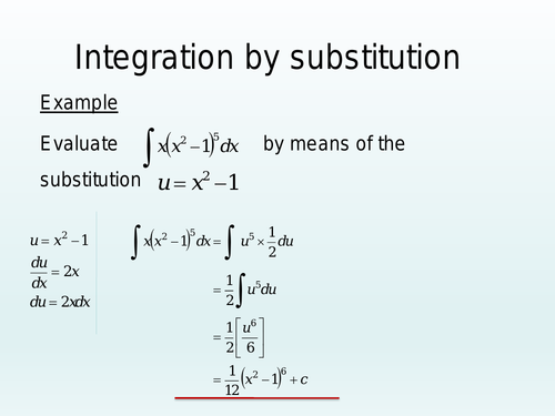 Integration by substitution by sjcooper - Teaching Resources - Tes