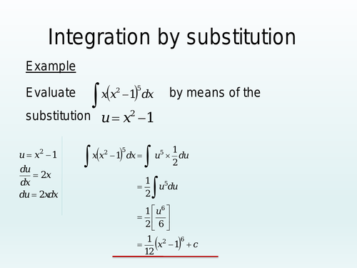 Integration by substitution