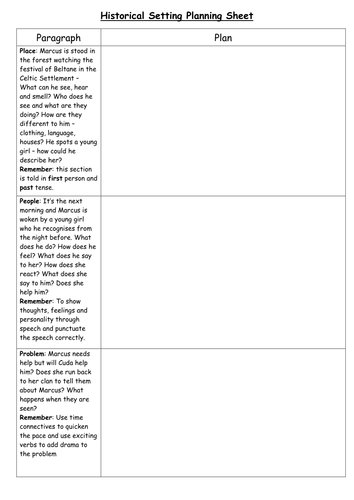 Historical Setting writing assessment