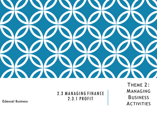 Theme 2: Managing Business Activities - 2.3 Managing Finance