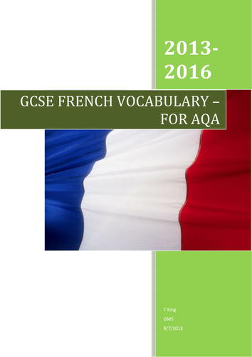 GCSE French AQA Vocabulary