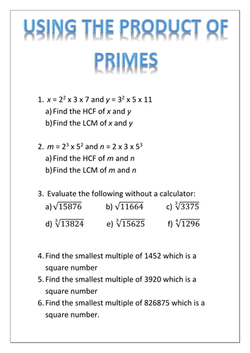 Using Products of Primes