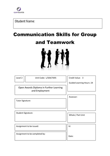Open Awards Level 2 -  Communication skills for group and teamwork - Unit L5047695