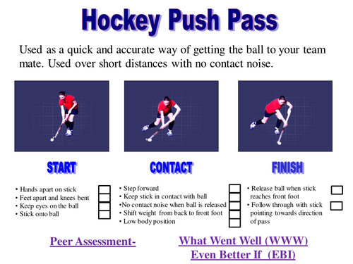 Hockey Push Pass Resource and Self Assessment