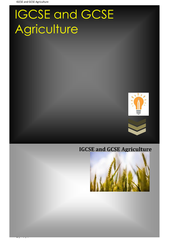 IGCSE Agriculture Revision notes