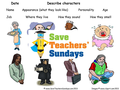 Describing Characters: Creative Writing Lesson Plan, Model Description and Other Resources