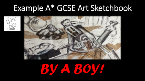 Art. GCSE Art Sketchbook by a BOY (A* Grade)