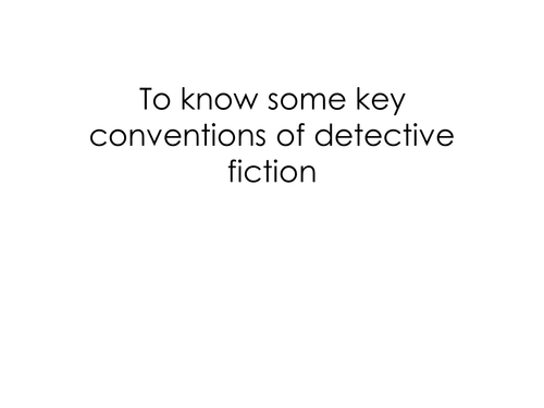KS3 Detective Fiction and Creative Writing Complete SOW