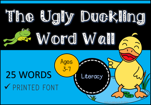 The Ugly Duckling Word Wall (Printed Font) for EYFS/KS1
