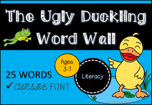 The Ugly Duckling Word Wall (Cursive Font) for EYFS/KS1 | Teaching ...