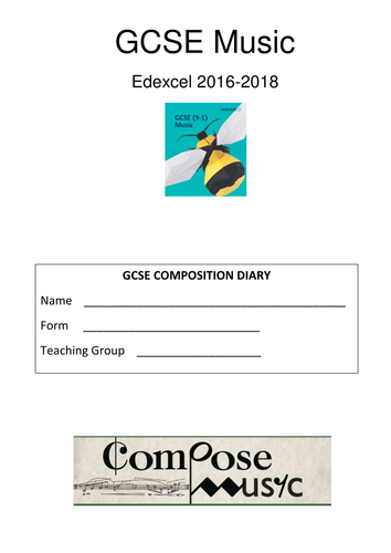 Edxcel 9-1 GCSE Music composition and performance diary