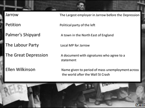 Unemployment in Britain in 1930s Jarrow Crusade