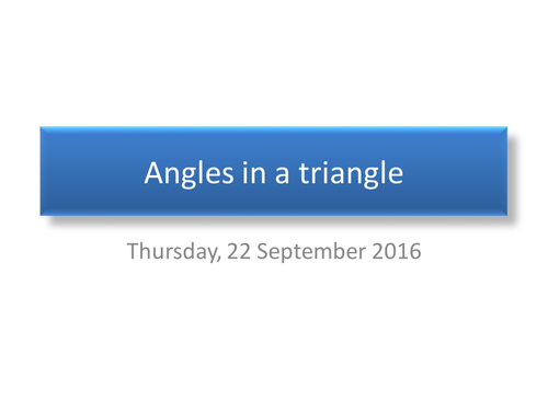 Angles in a triangle or quadrilateral