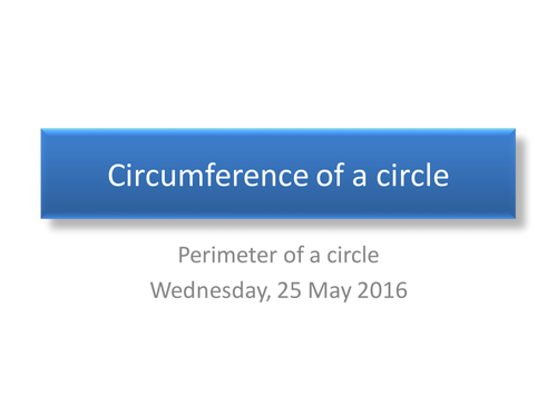 Circumference of a circle
