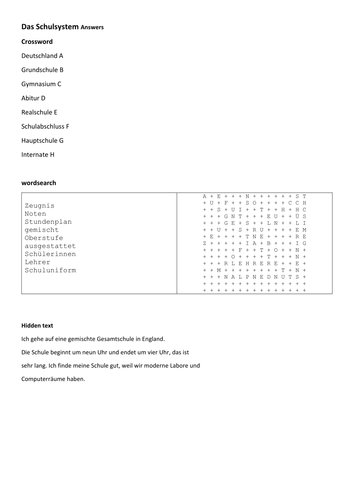 Stimmt Gcse Red School Puzzle Das Schulsystem Teaching Resources