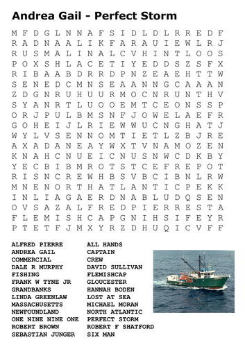 Andrea Gail - Perfect Storm Word Search