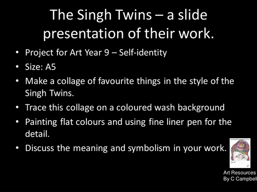 Examples of Art of Singh Twins to get inspiration for KS3 Self Identity A5 painting of a collage.