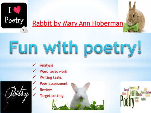 Poetry analysis with writing tasks: Rabbit by Ann Hoberman