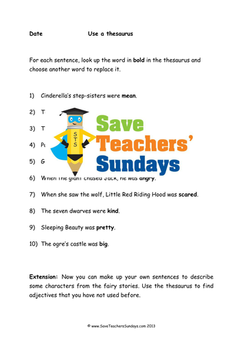 Using a Thesaurus Lesson Plan and Worksheet