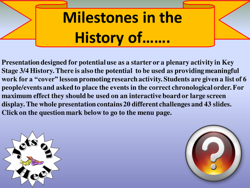 Milestones in the history of ...