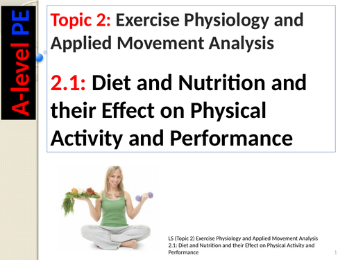 A-level PE EDEXCEL (Spec 2016) 2.1 Diet and Nutrition / Effect on PA & Performance