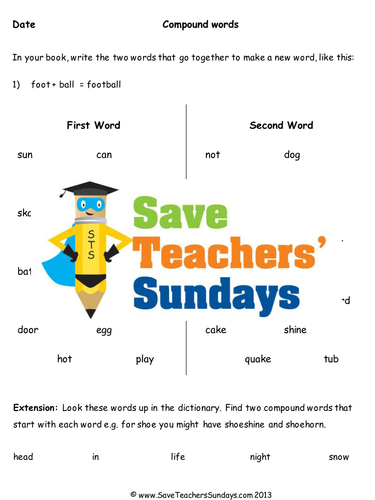 Compound Words Lesson Plan and Worksheets
