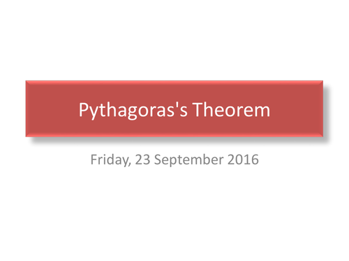 Pythagoras Theorem Introduction