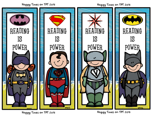 8 SUPER HERO  BOOKMARKS (Hulk, Batman, Superman)