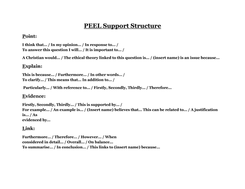 PEEL writing structure