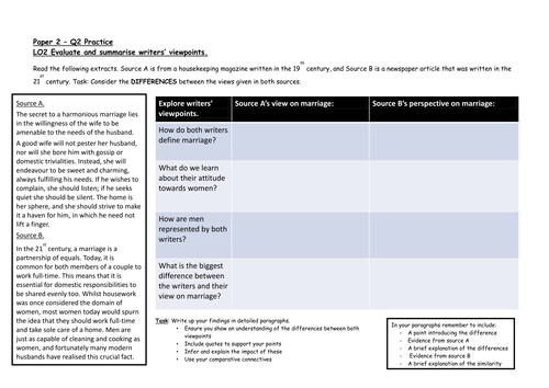 AQA Language Paper 2 - Q2 resource