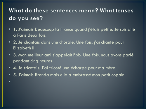 Imparfait ou passé composé / perfect or imperfect