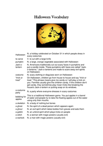 Halloween Vocabulary