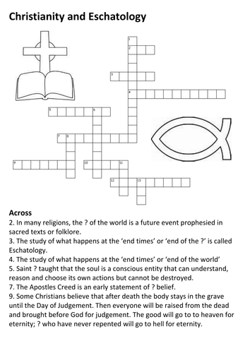 Christianity and Eschatology Crossword